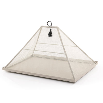 Metal Tray with Linen Pyramid Cover - Large