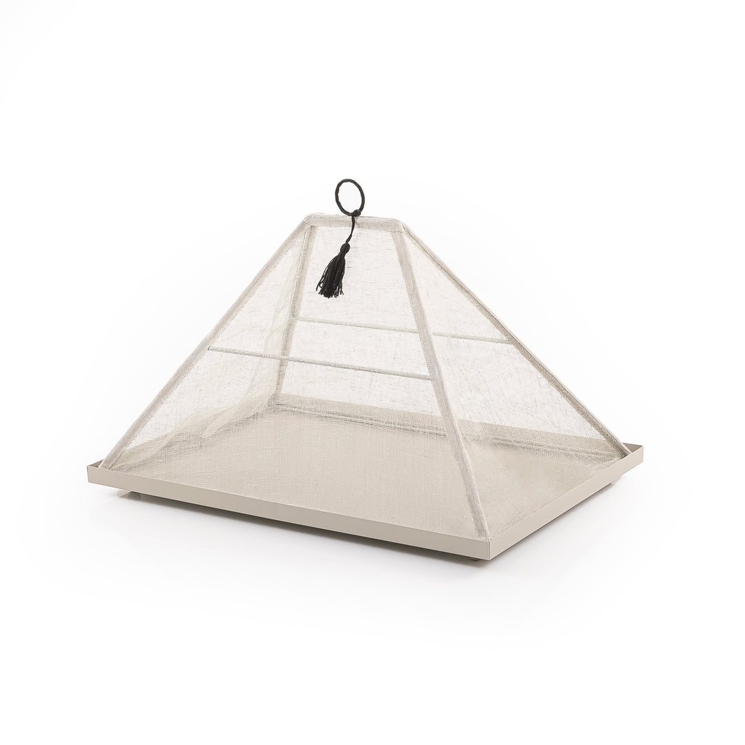 Medium Metal Tray With Pyramid Linen Cover