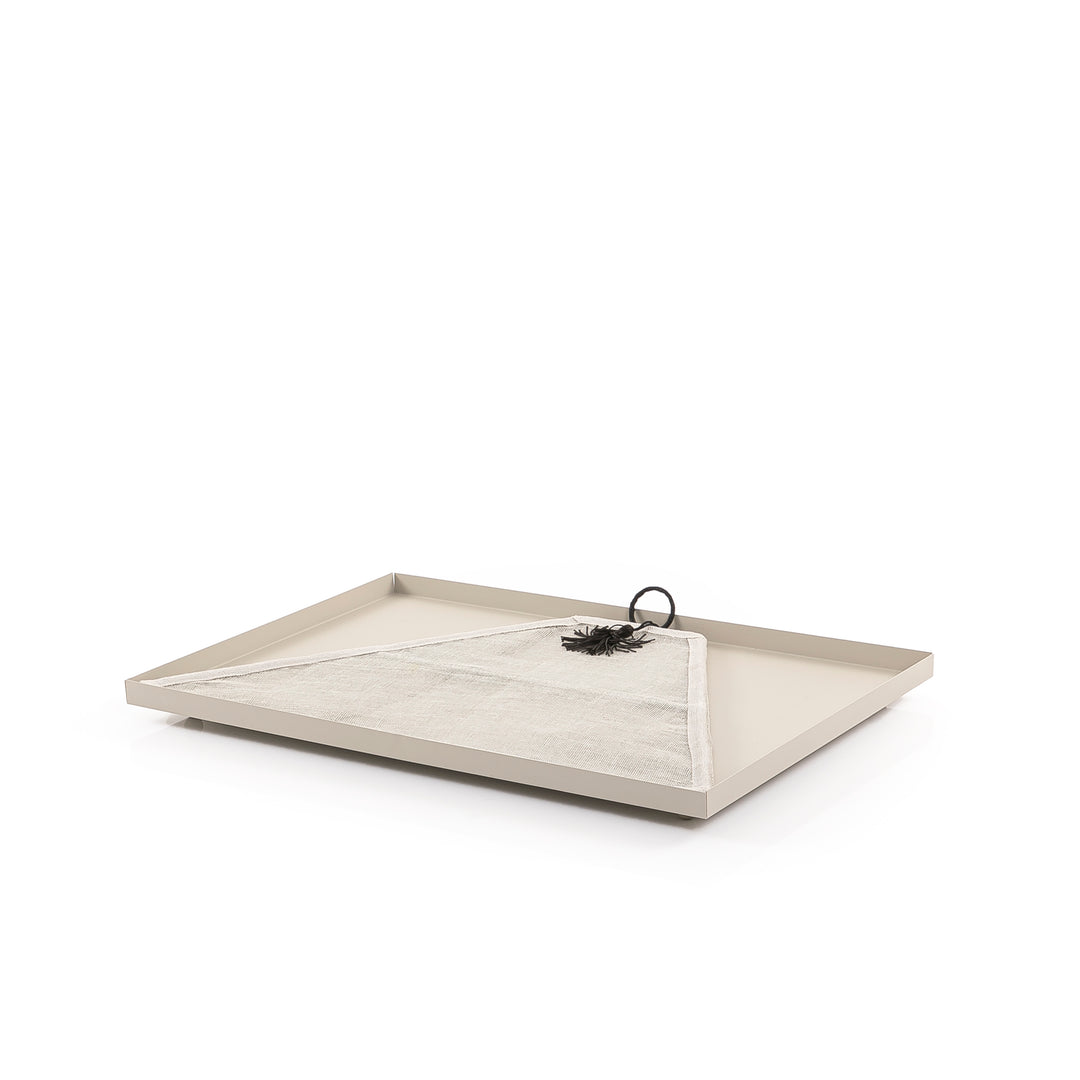 Medium Metal Tray With Pyramid Linen Cover