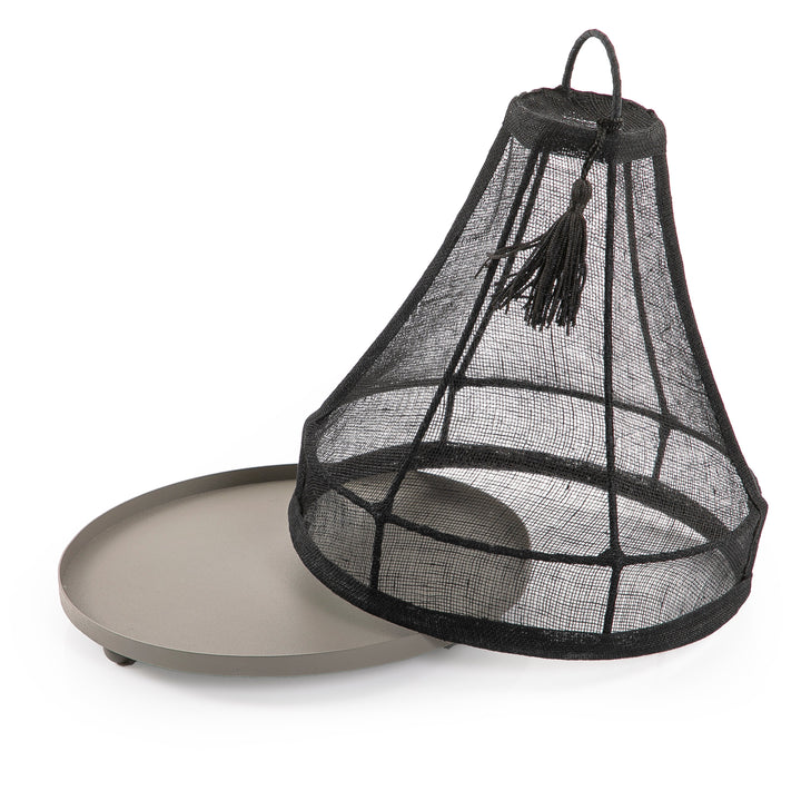 Metal Tray With Conical Linen Cover