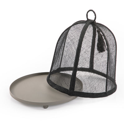 Oval Metal Tray With Linen Cover