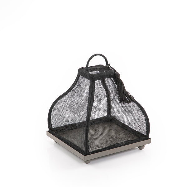 Metal Tray With Bell-Shaped Linen Cover