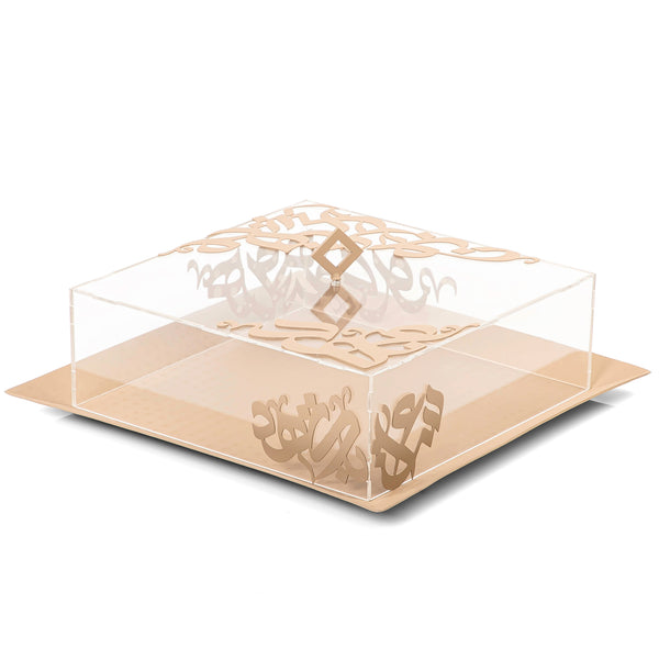 Square Metal Tray with Acrylic Cover - Large