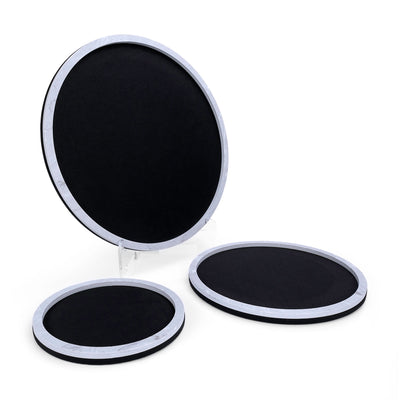 Round Leather Tray Set with Marble Handles