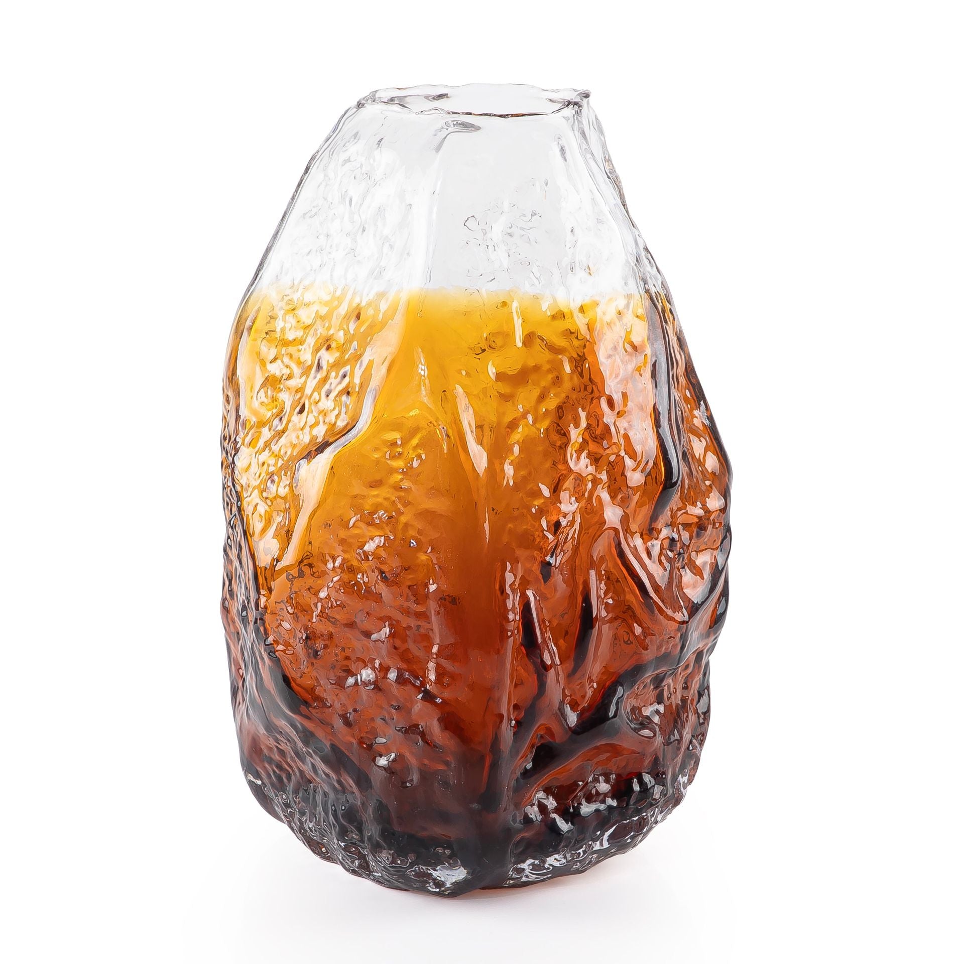 Brown Transparent Irregular shaped glass vase