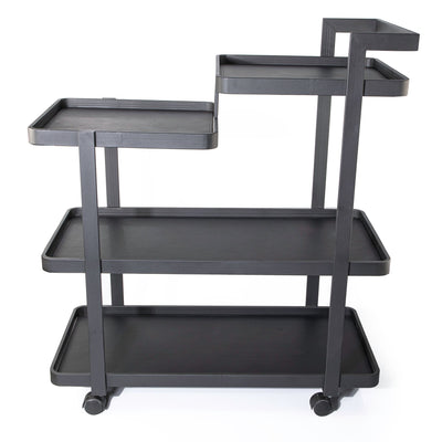 Leather trolley - black