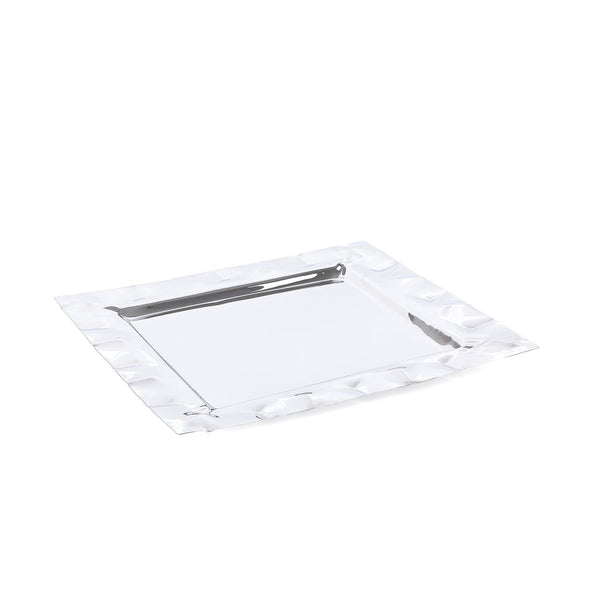 Elegant silver metal serving tray