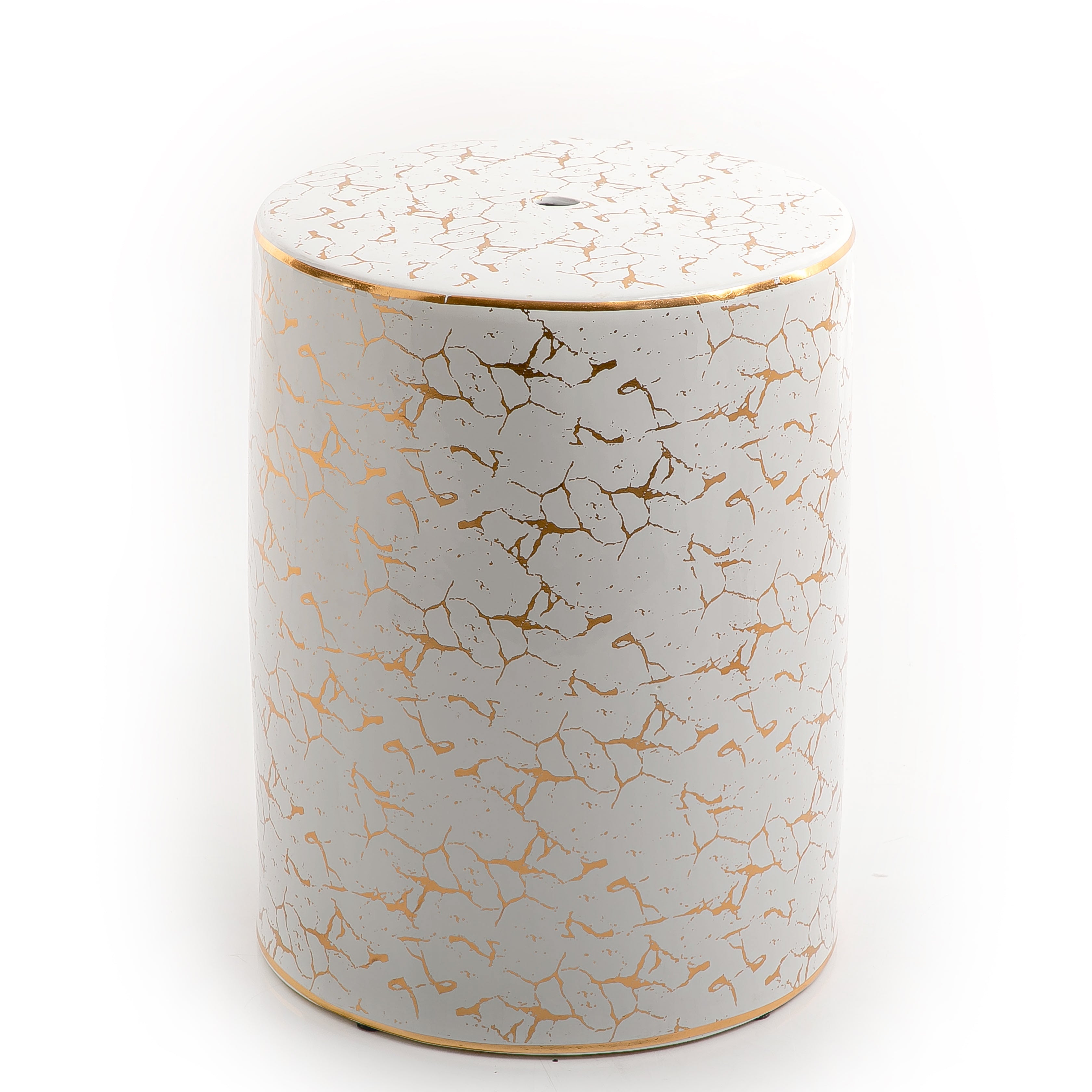 طاولة سيراميك أسطوانية بتصميم مزخرف