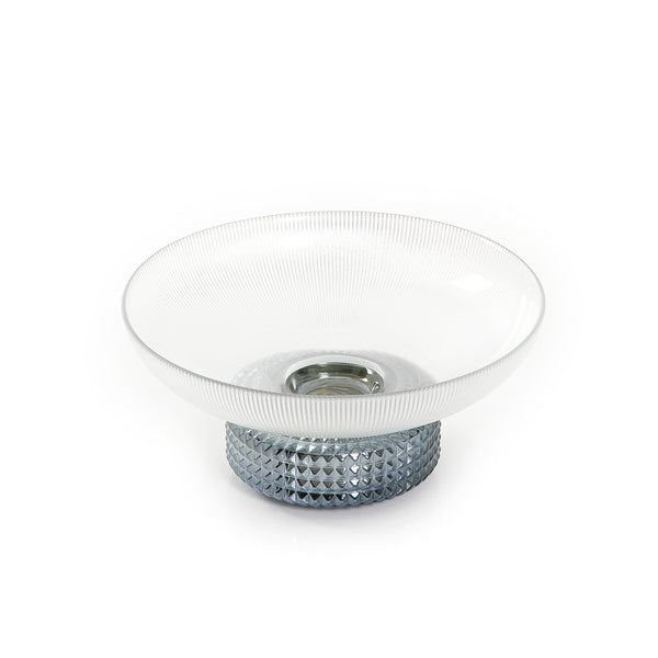 Glass round Bowl With Blue Base