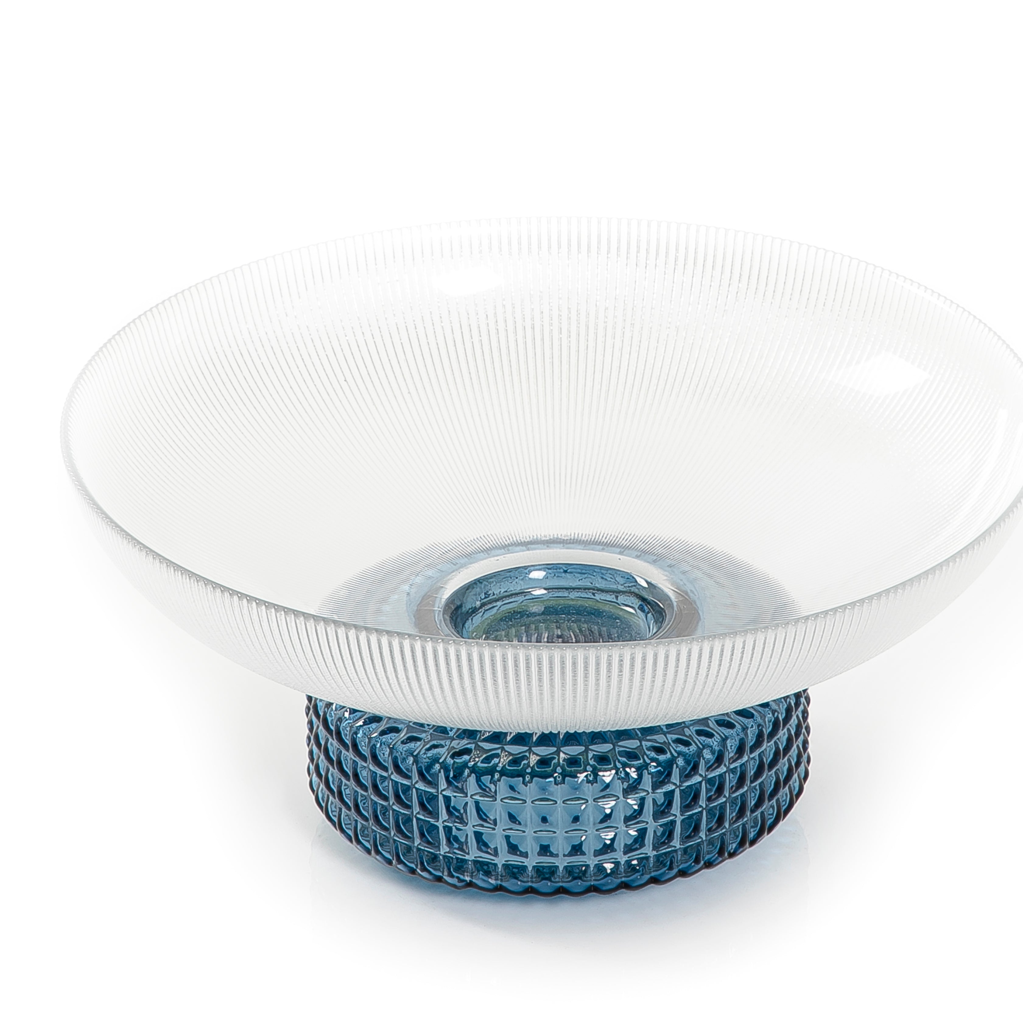 Glass Bowl With Blue Base