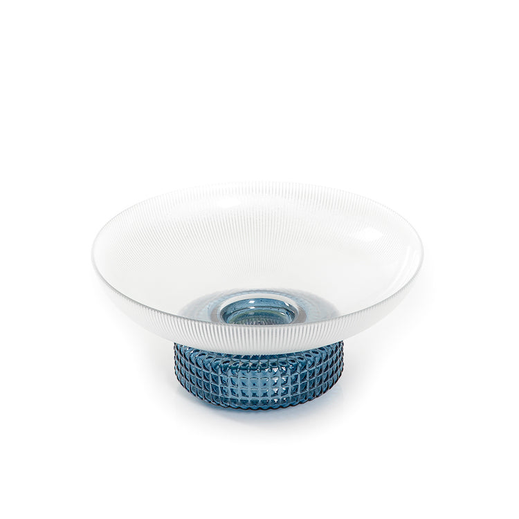 Glass Bowl With Blue Base