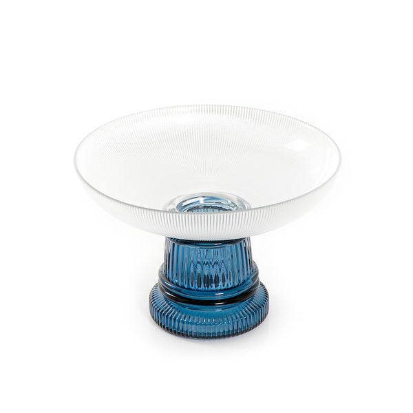 Glass Bowl With Blue Base