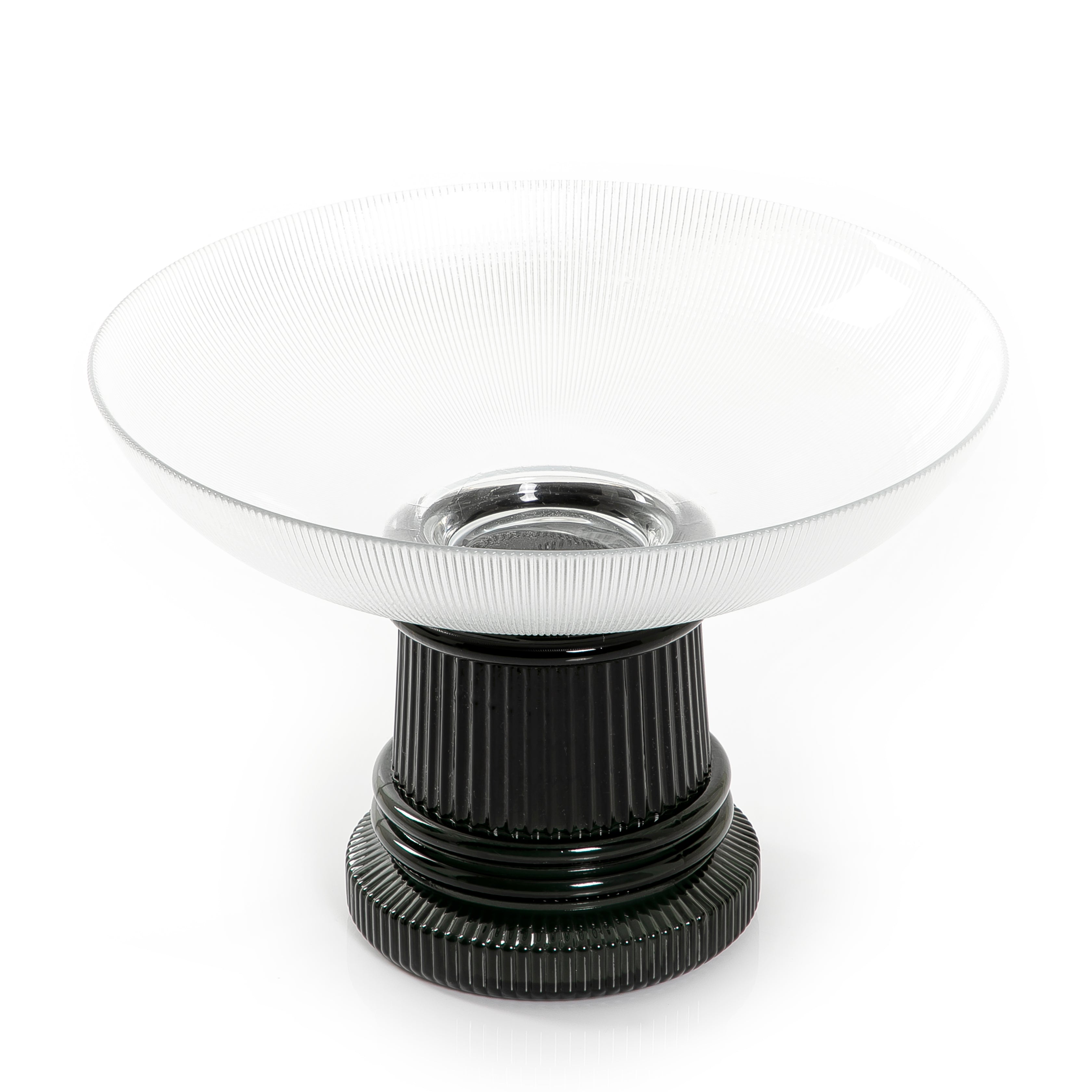 Glass Round Bowl With Black Base
