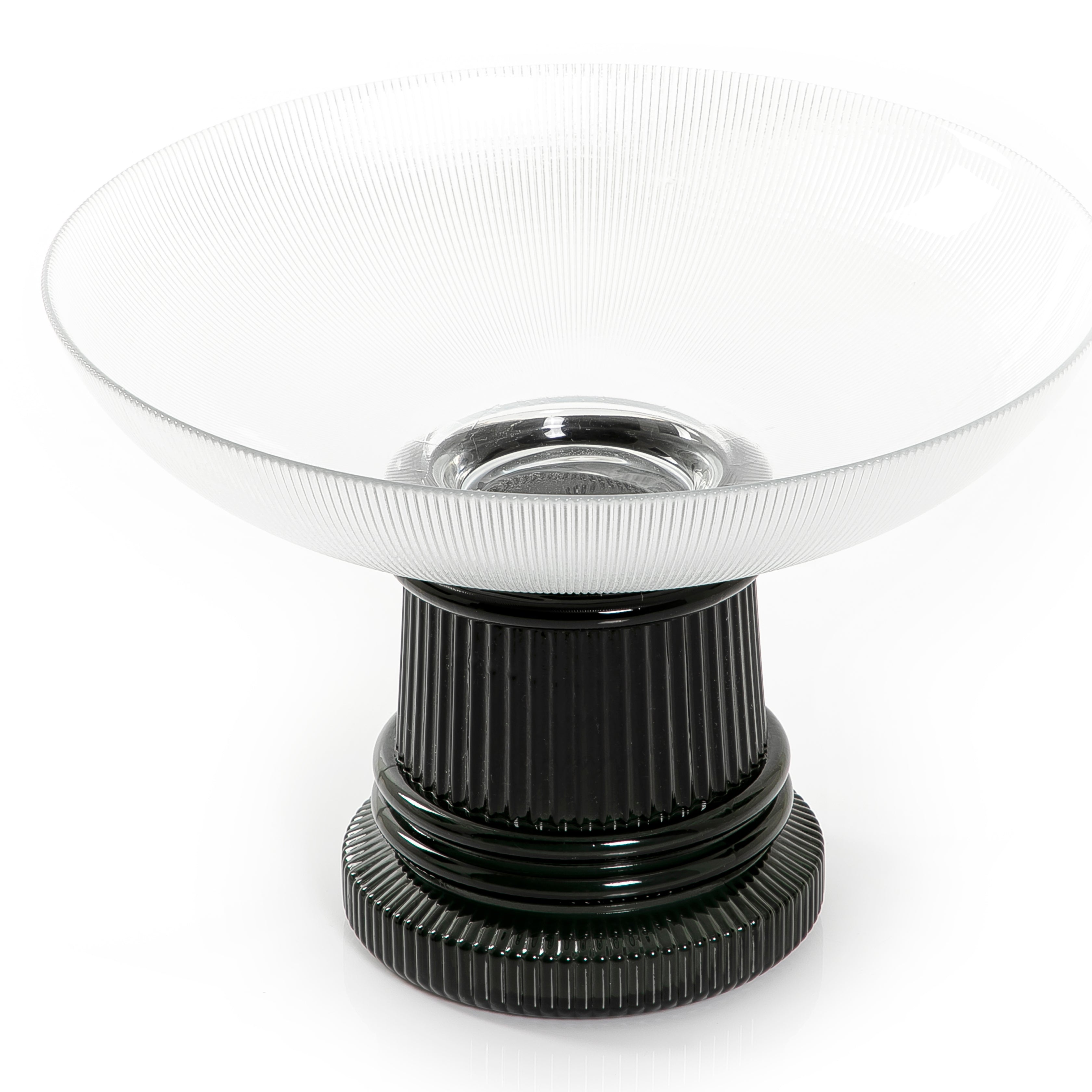 Glass Round Bowl With Black Base