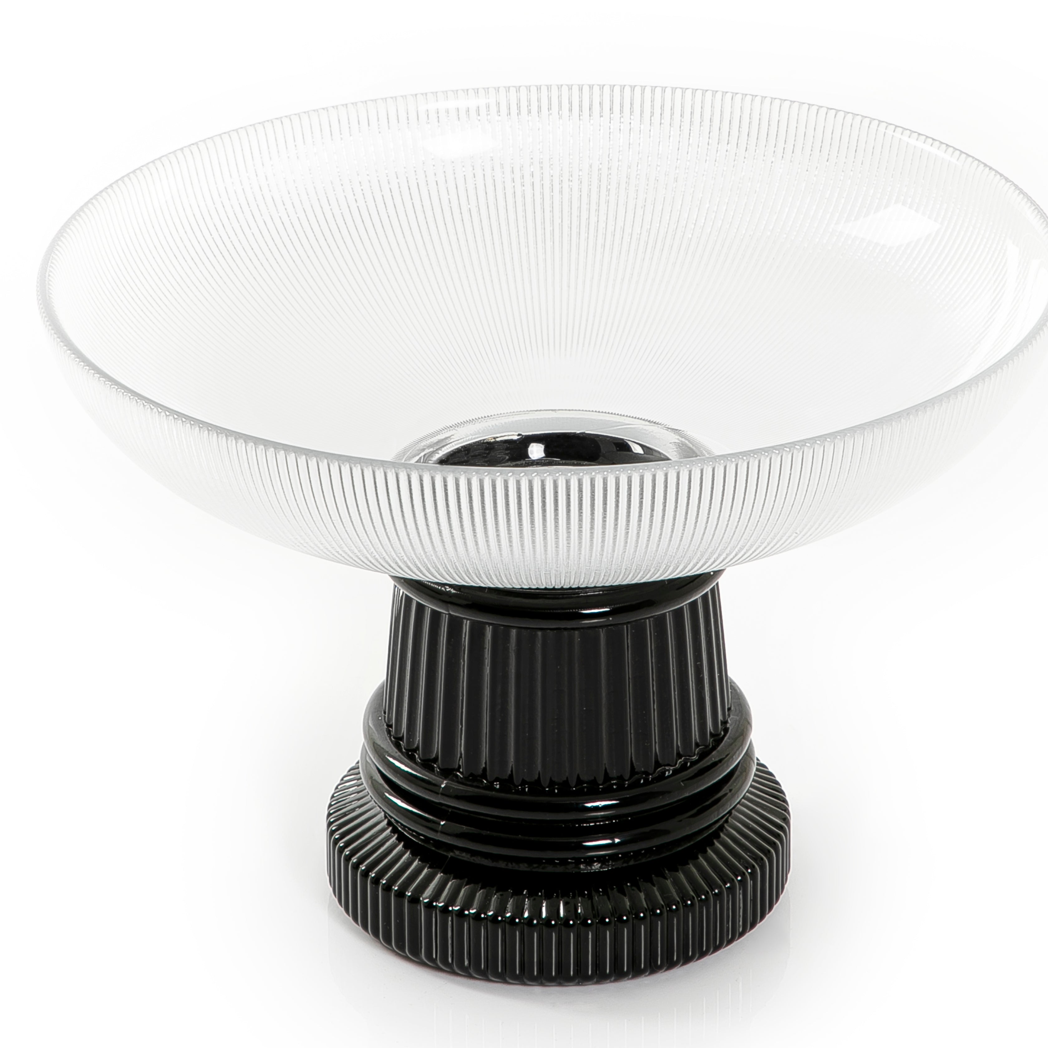 Glass Round Bowl With Black Base
