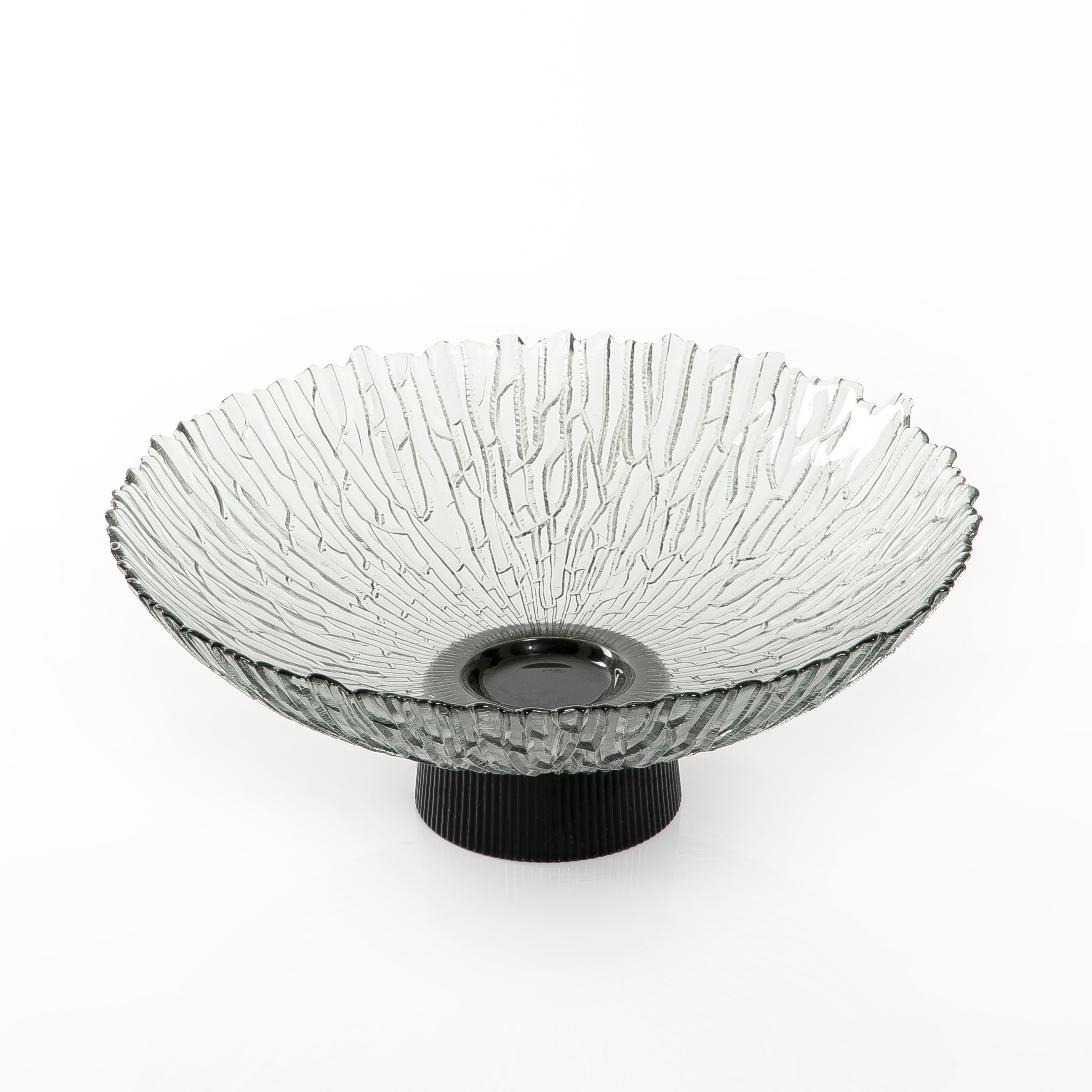 Glass Circle Bowl With Black Base