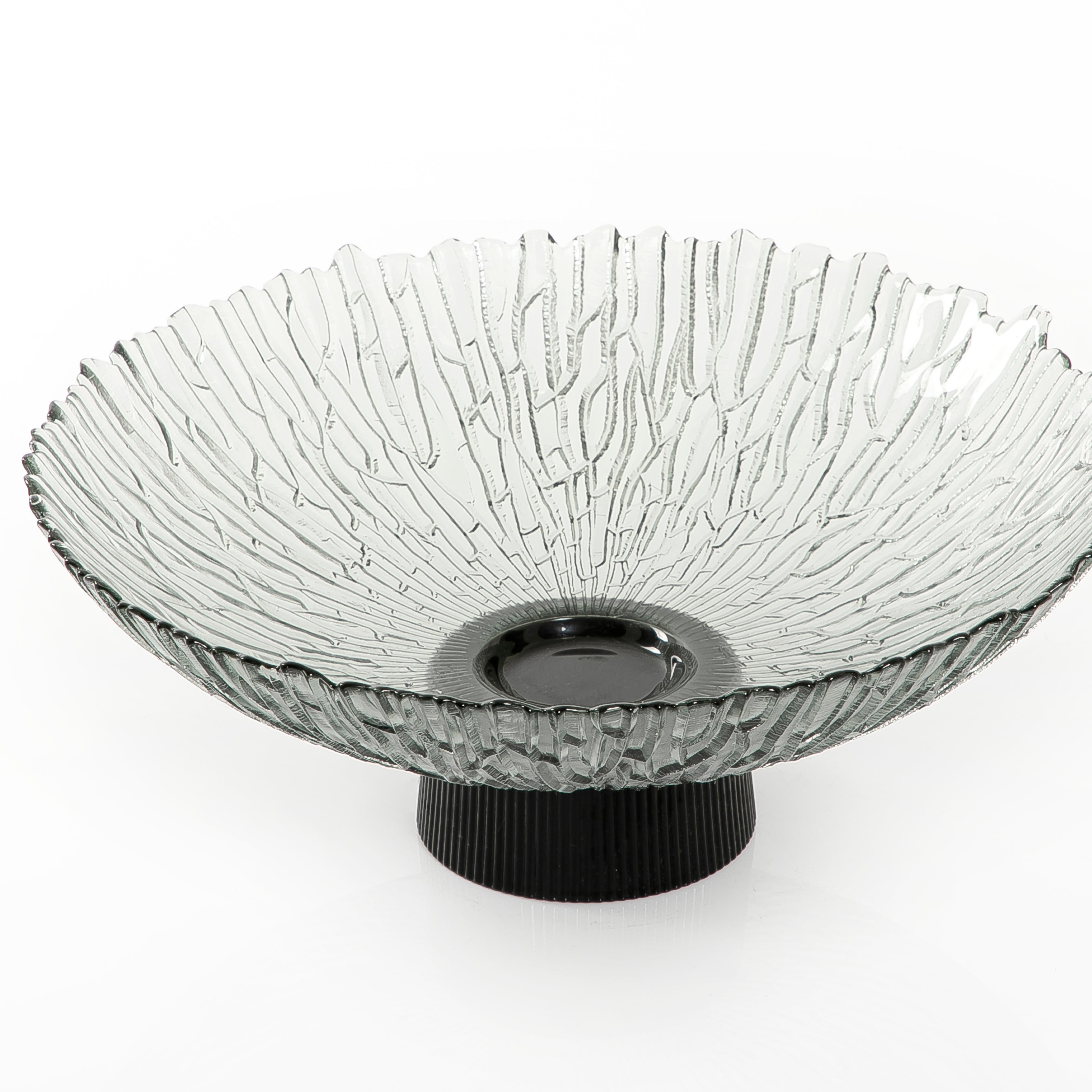 Glass Circle Bowl With Black Base