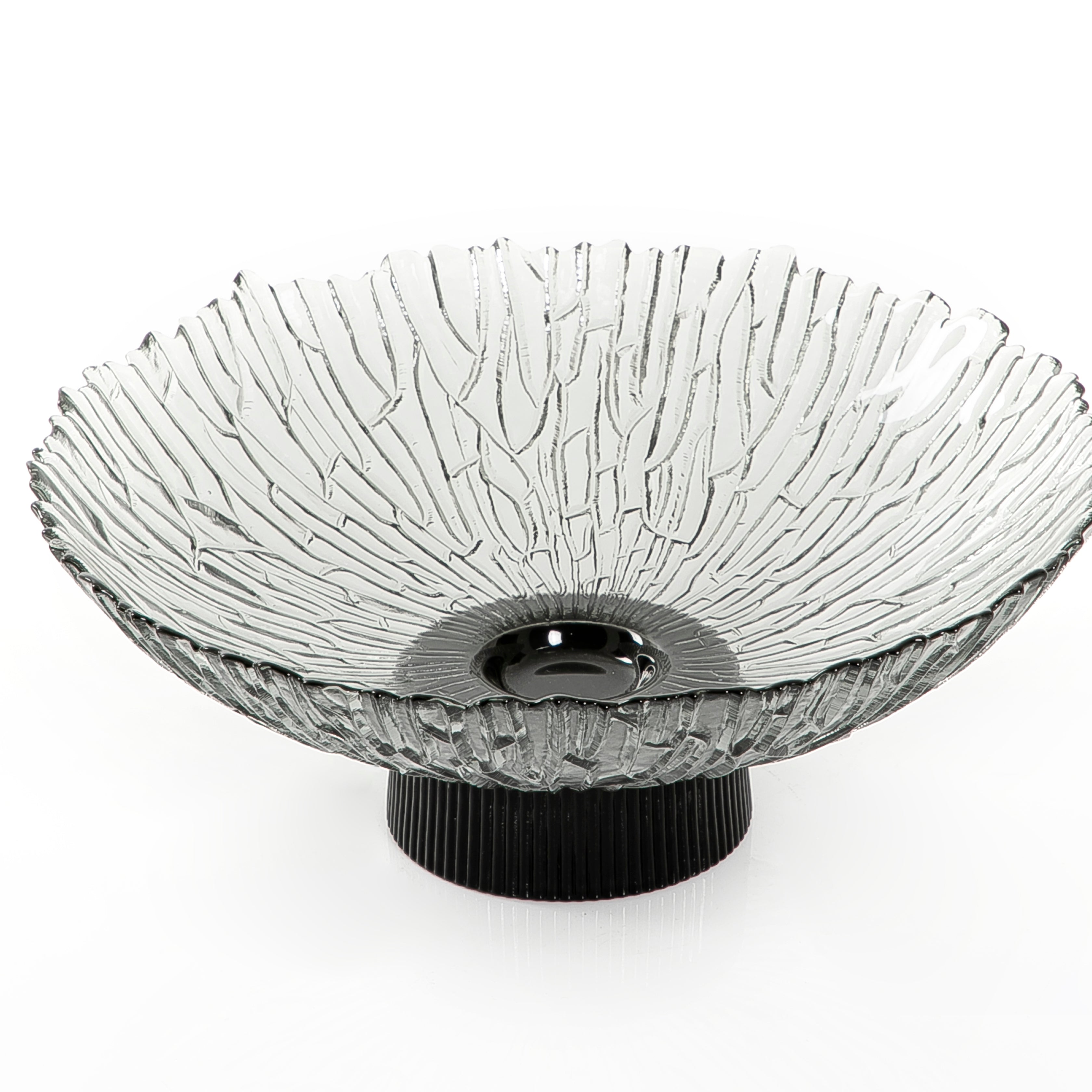 Glass Circle Bowl With Black Base