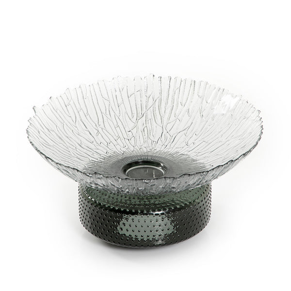 Glass Circle Bowl With Black Base