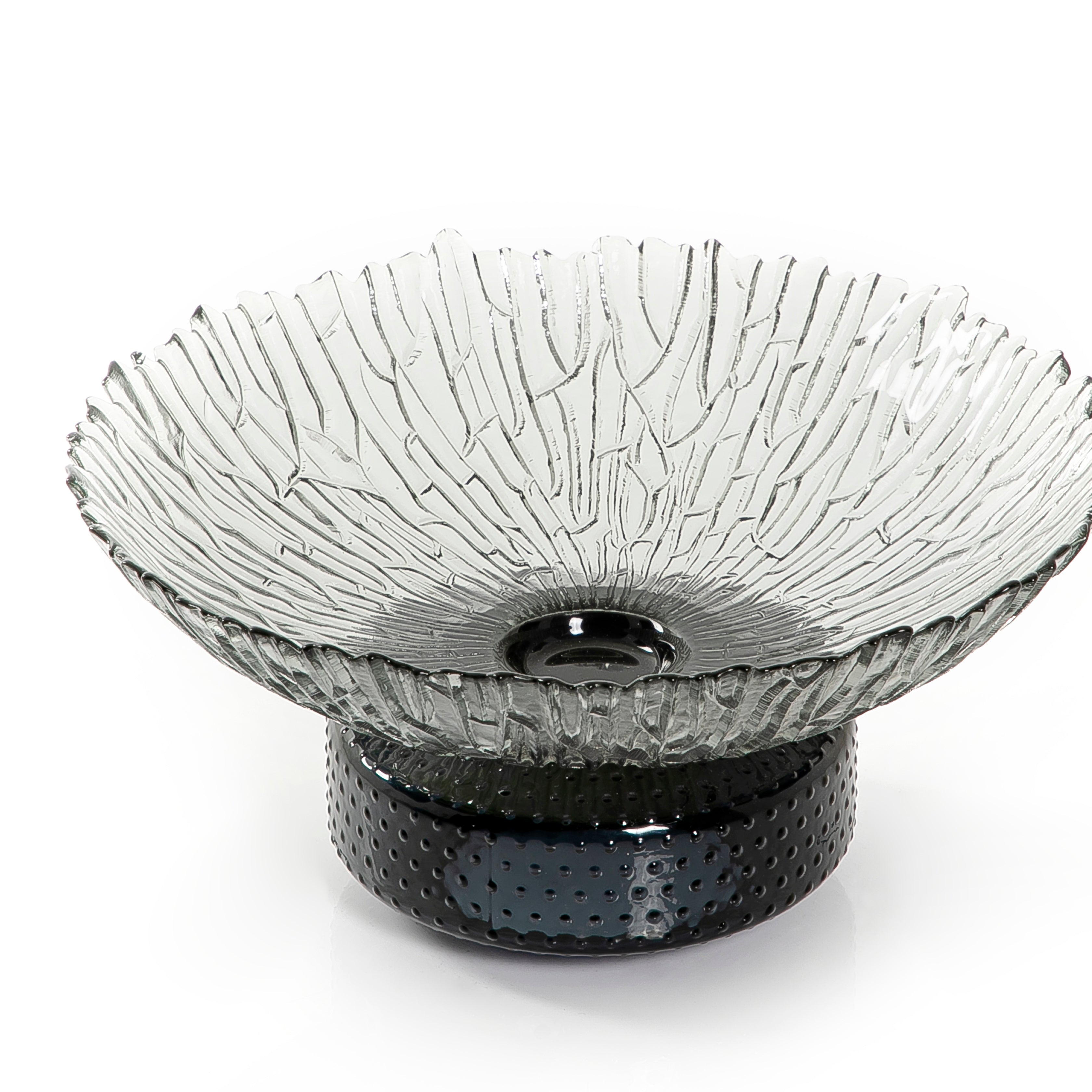 Glass Circle Bowl With Black Base