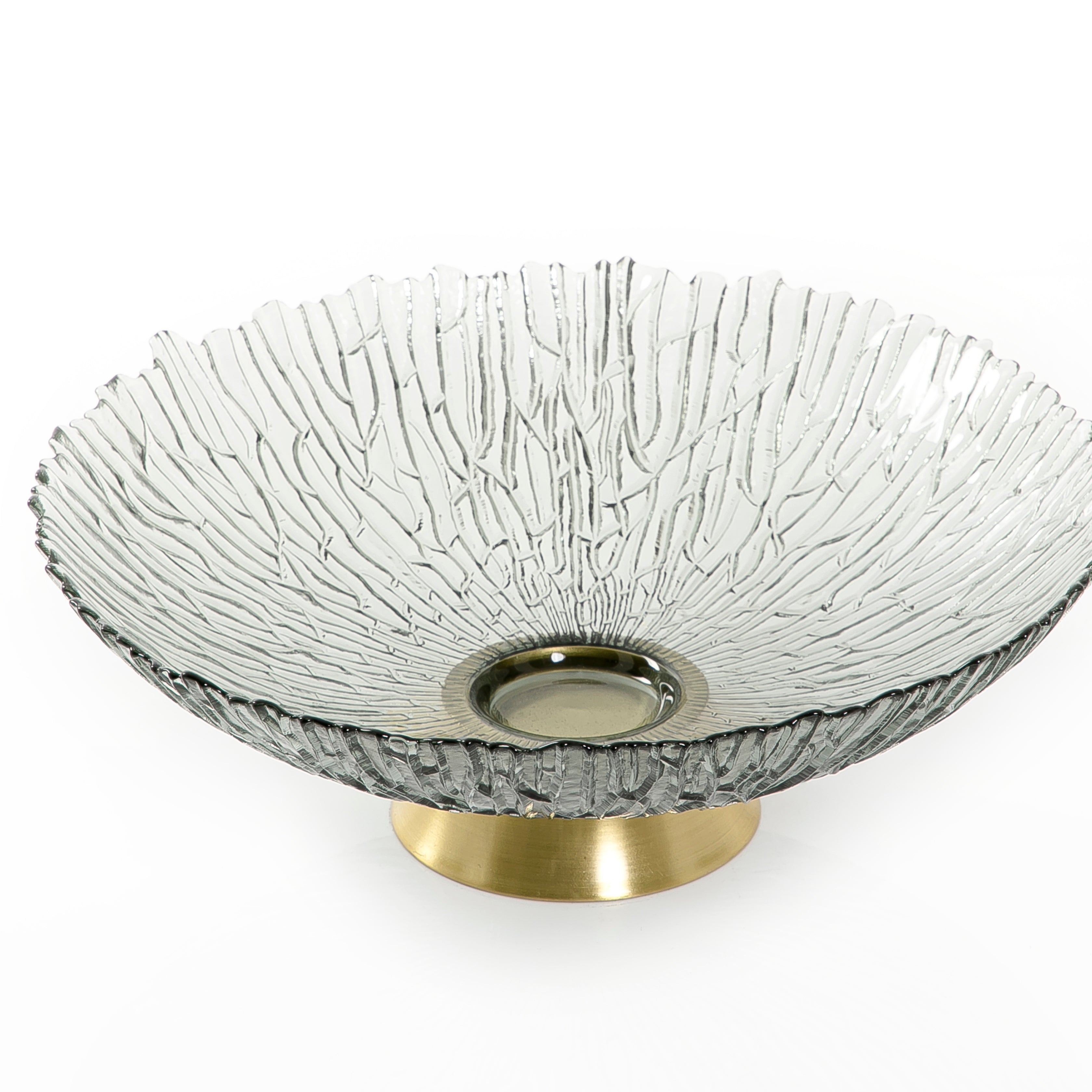 Glass Circle Bowel With Golden Base