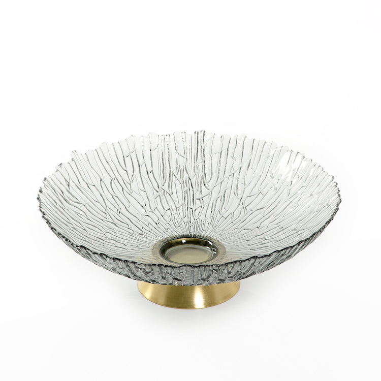 Glass Circle Bowel With Golden Base