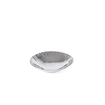 Round silver metal serving bowl - Small