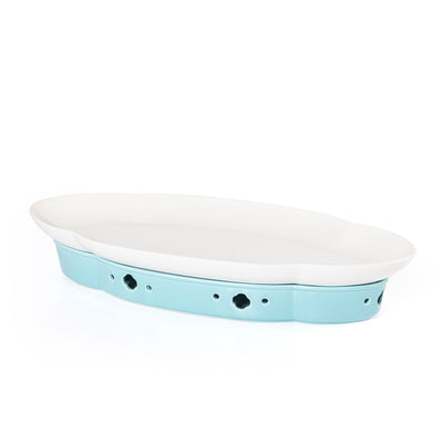 طبق سيراميك أنيق مع قاعدة موقد عملية