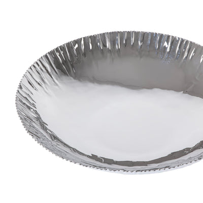 Round silver metal serving bowl - Small