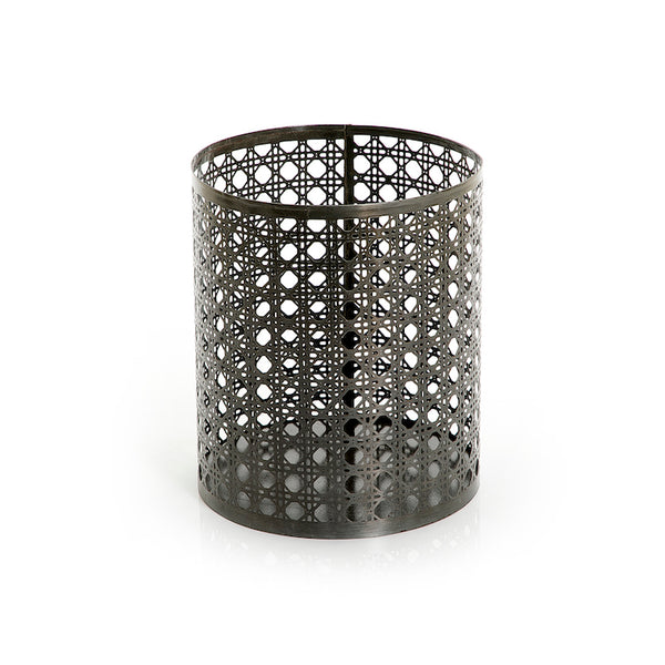 Brown Cylindrical Metal Candle Holder