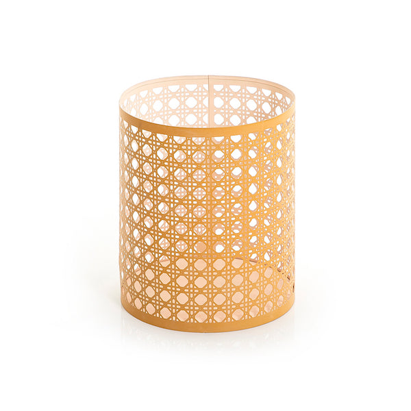 Gold Cylindrical Metal Candle Holder