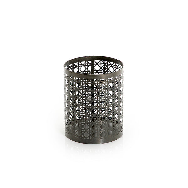 Black round Metal Candle Holder