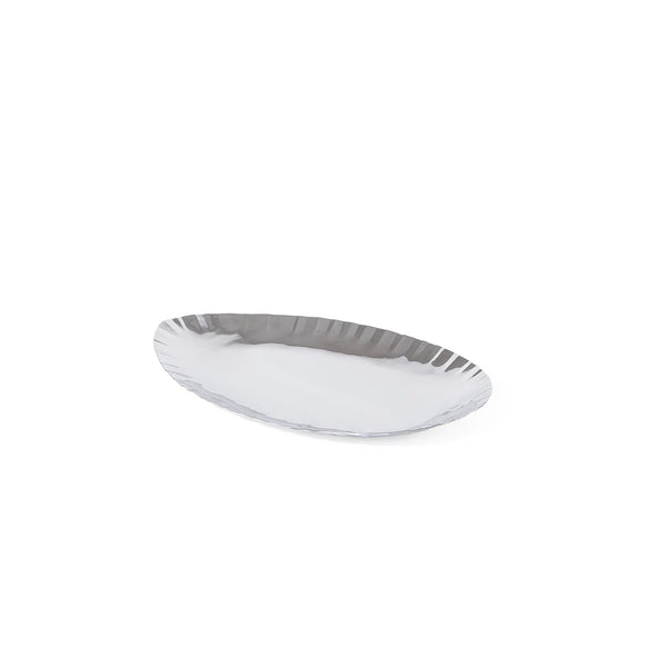 Elegant silver metal serving tray