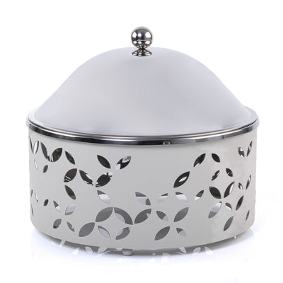 حافظة حرارة دائرية من الإستانلس ستيل - رمادي