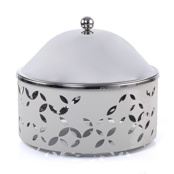 Grey Round Stainless Steel Heat Keeper