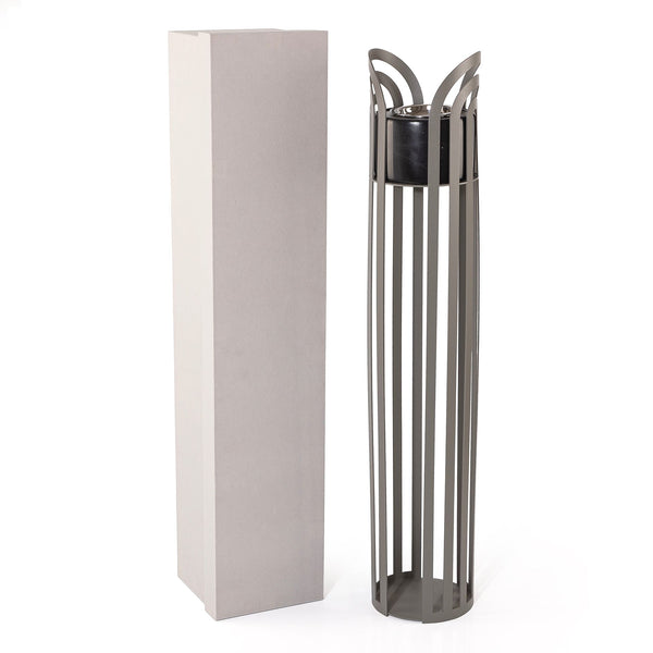 مبخر معدني رمادي غامق بقاعدة رخامية سوداء مع بوكس هدايا
