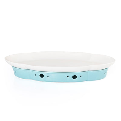 طبق سيراميك أنيق مع قاعدة موقد عملية