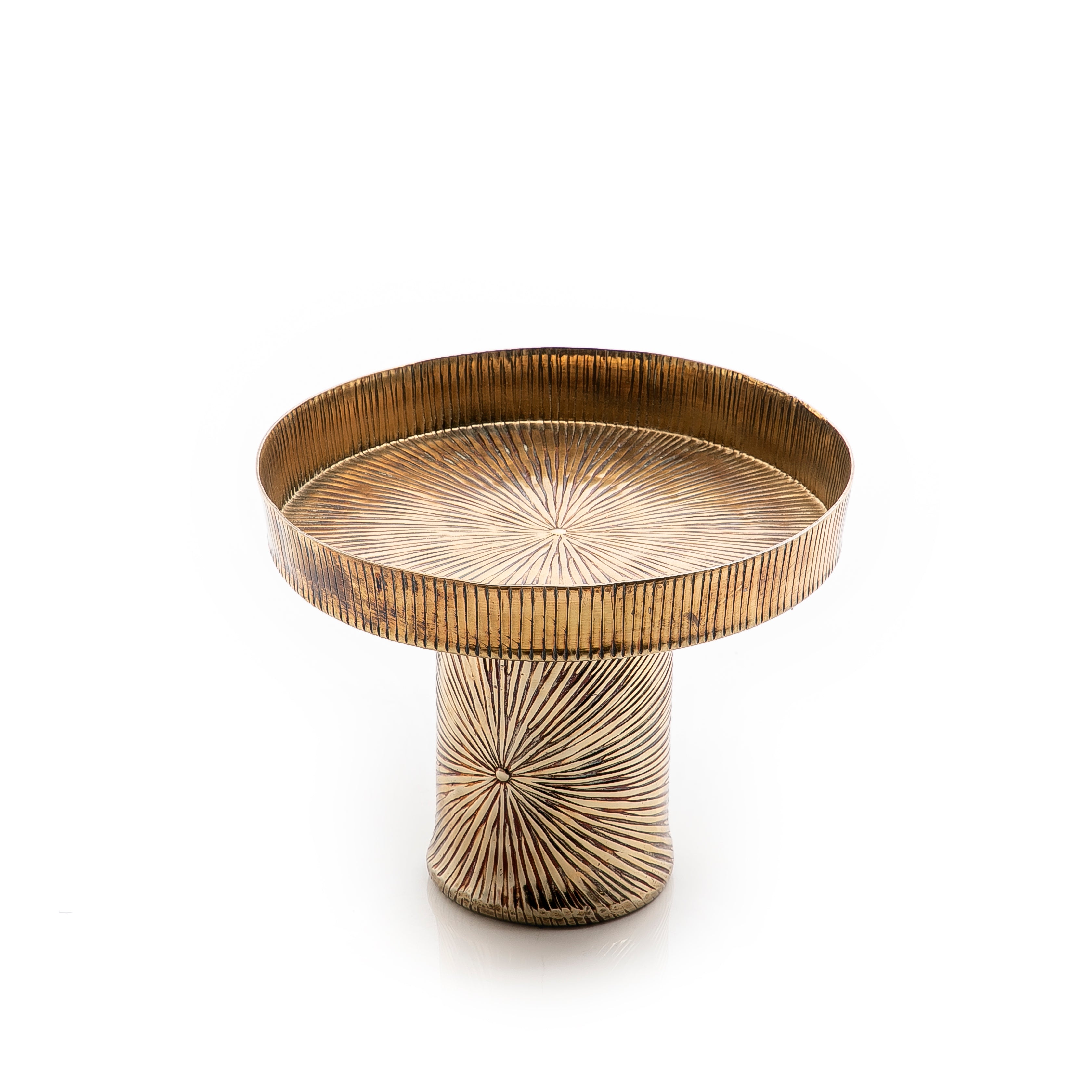 Brown Round Metal Stand With Base