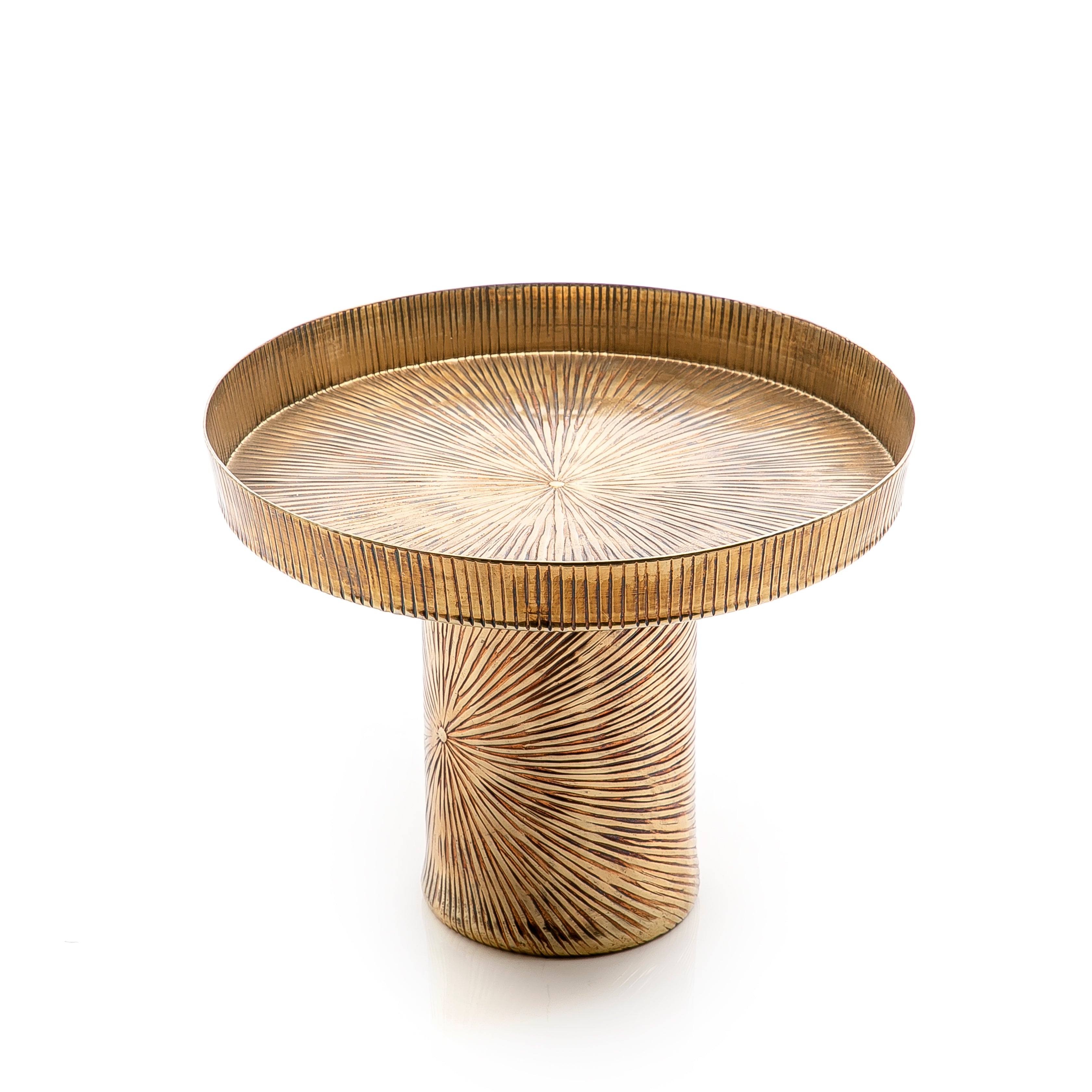 Brown Round Metal Stand With Base