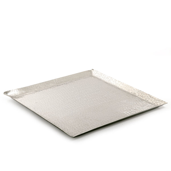 صينية مربعة معدن -فضي