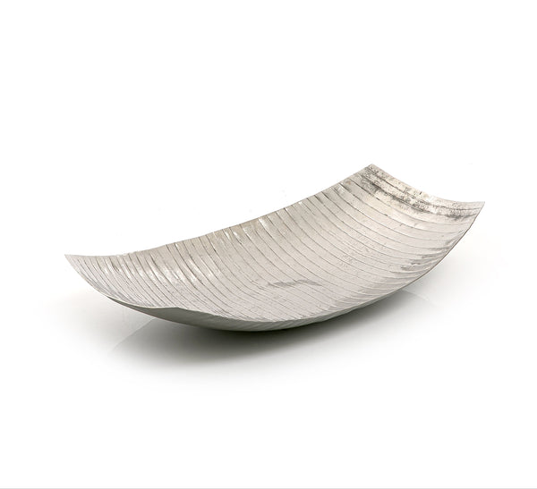 طبق مستطيل معدن -فضي