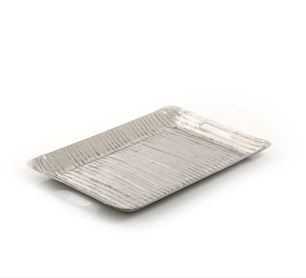 صينية مستطيلة معدن -فضي