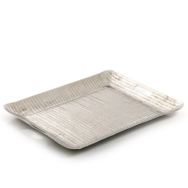 صينية مستطيلة معدن -فضي