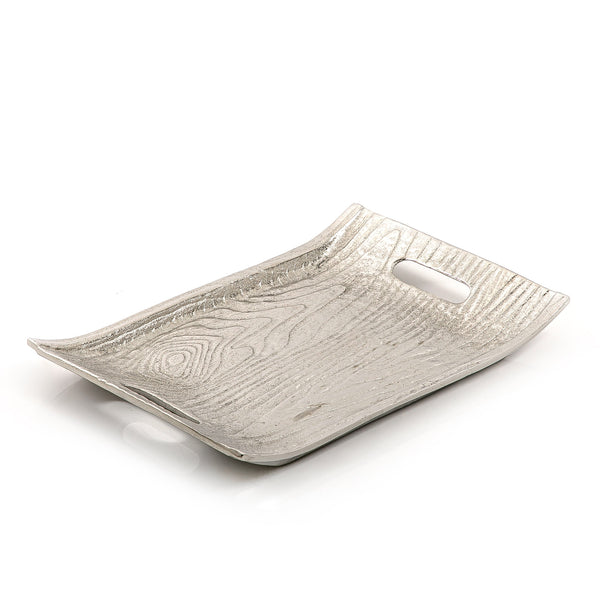 صينية مستطيلة معدن - فضي
