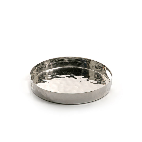 Silver Round Metal Tray