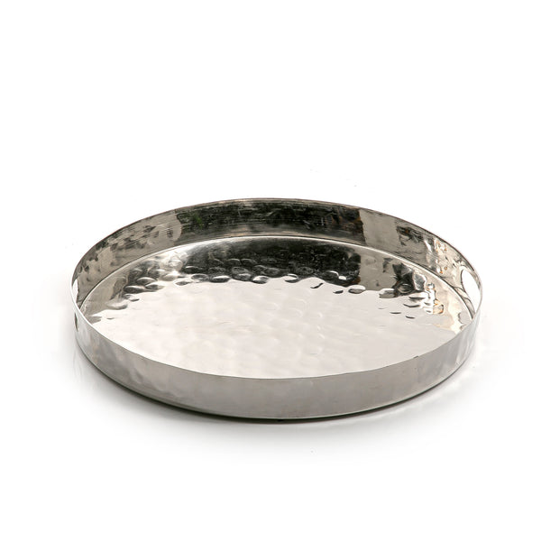 Silver Round Metal Tray