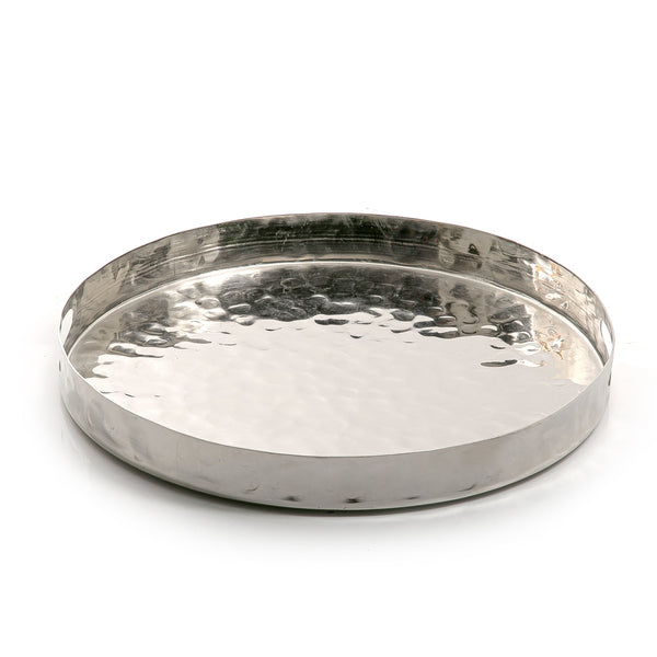 Silver Round Metal Tray
