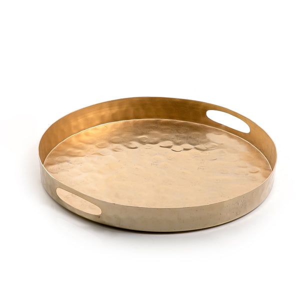 Gold Round Metal Tray