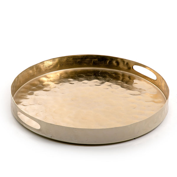 Gold Round Metal Tray