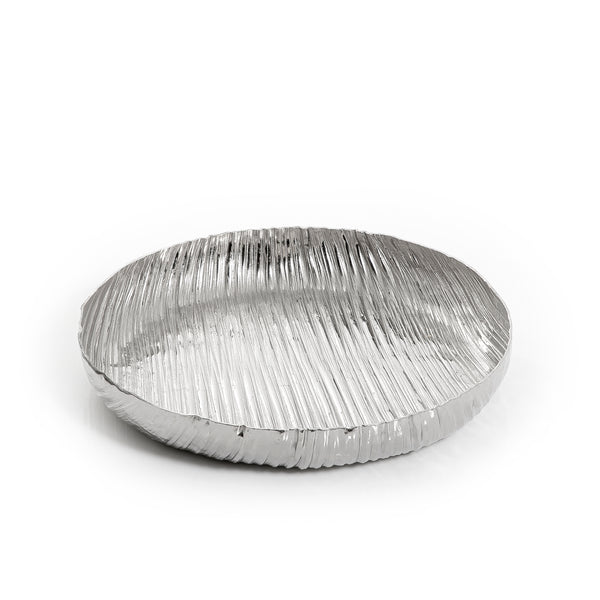 صينية دائرية معدن -فضي